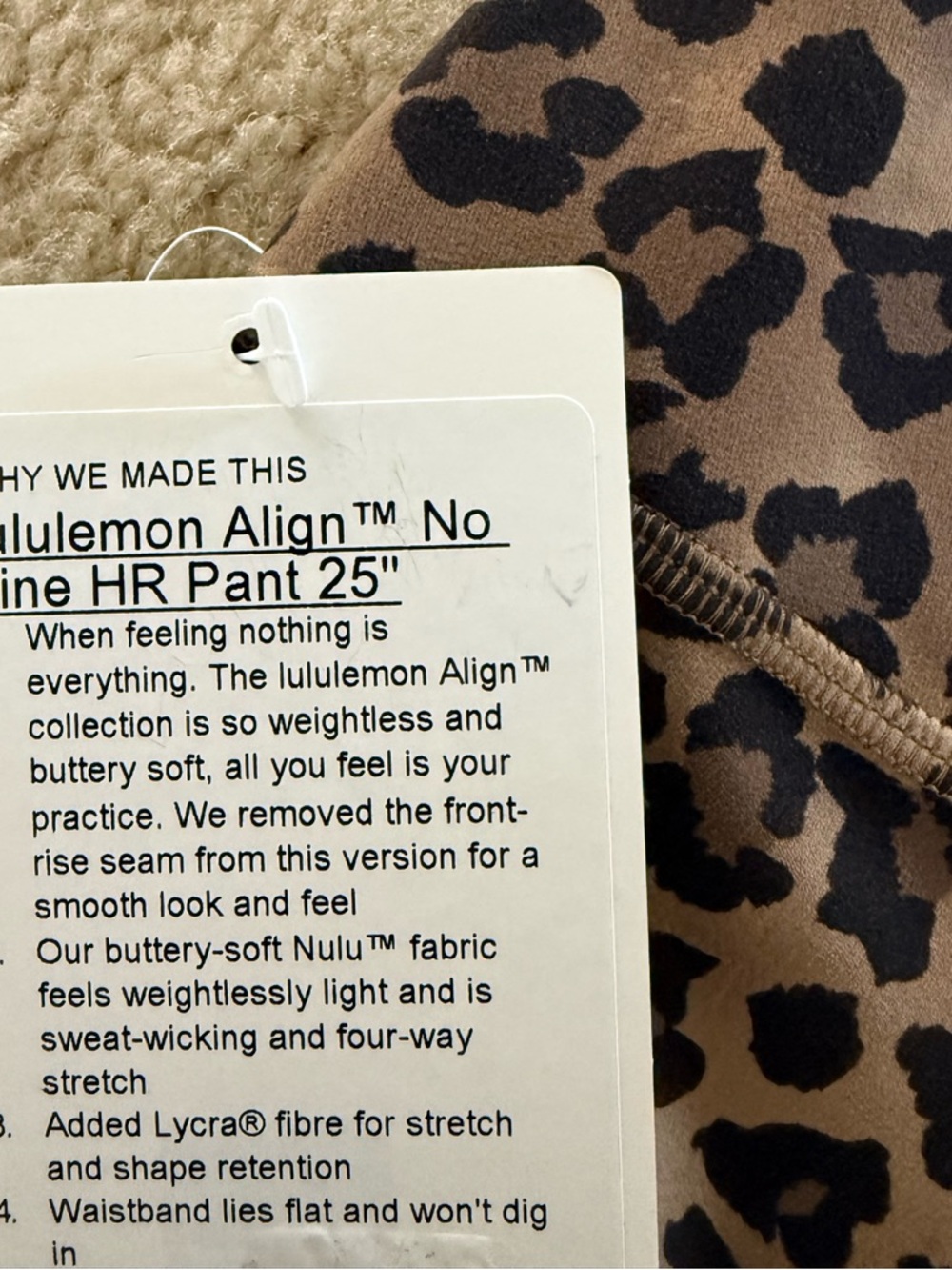 NWT Lululemon No Line Align High-Rise Leopard Print Leggings - Picture 7 of 8